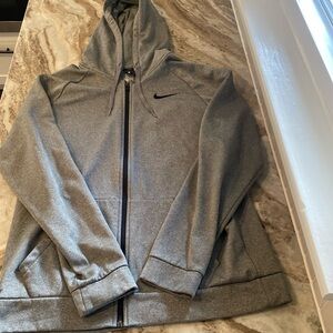 Men’s Nike dry fit gray zip hoodie size large
